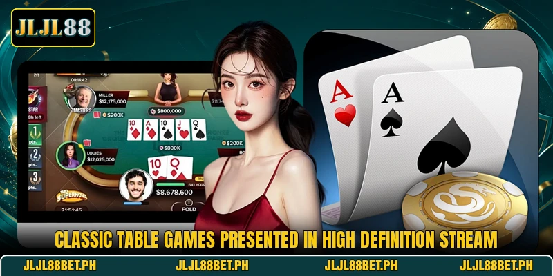 Classic table games presented in high definition stream Classic table games presented in high definition stream