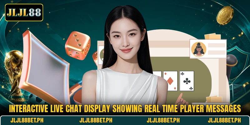 Interactive live chat display showing real time player messages Interactive live chat display showing real time player messages