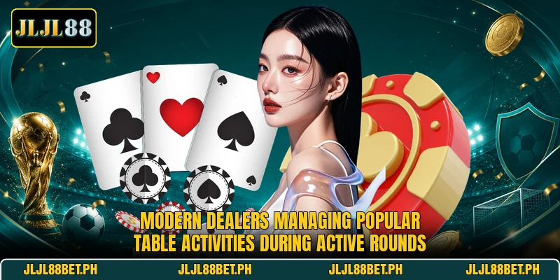 Modern dealers managing popular table activities during active rounds Modern dealers managing popular table activities during active rounds