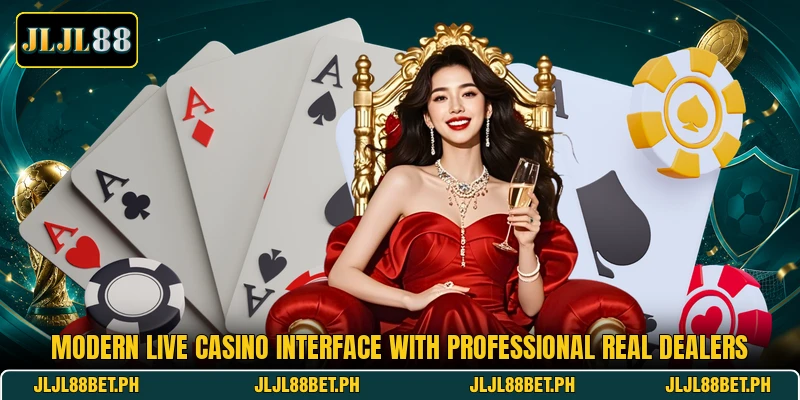Modern live casino interface with professional real dealers Modern live casino interface with professional real dealers