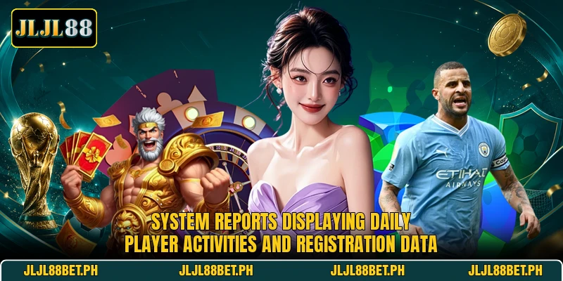 System reports displaying daily player activities and registration data System reports displaying daily player activities and registration data