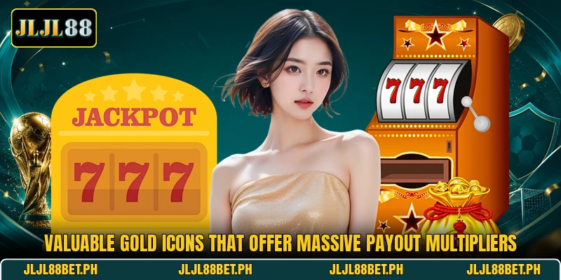 Valuable gold icons that offer massive payout multipliers Valuable gold icons that offer massive payout multipliers